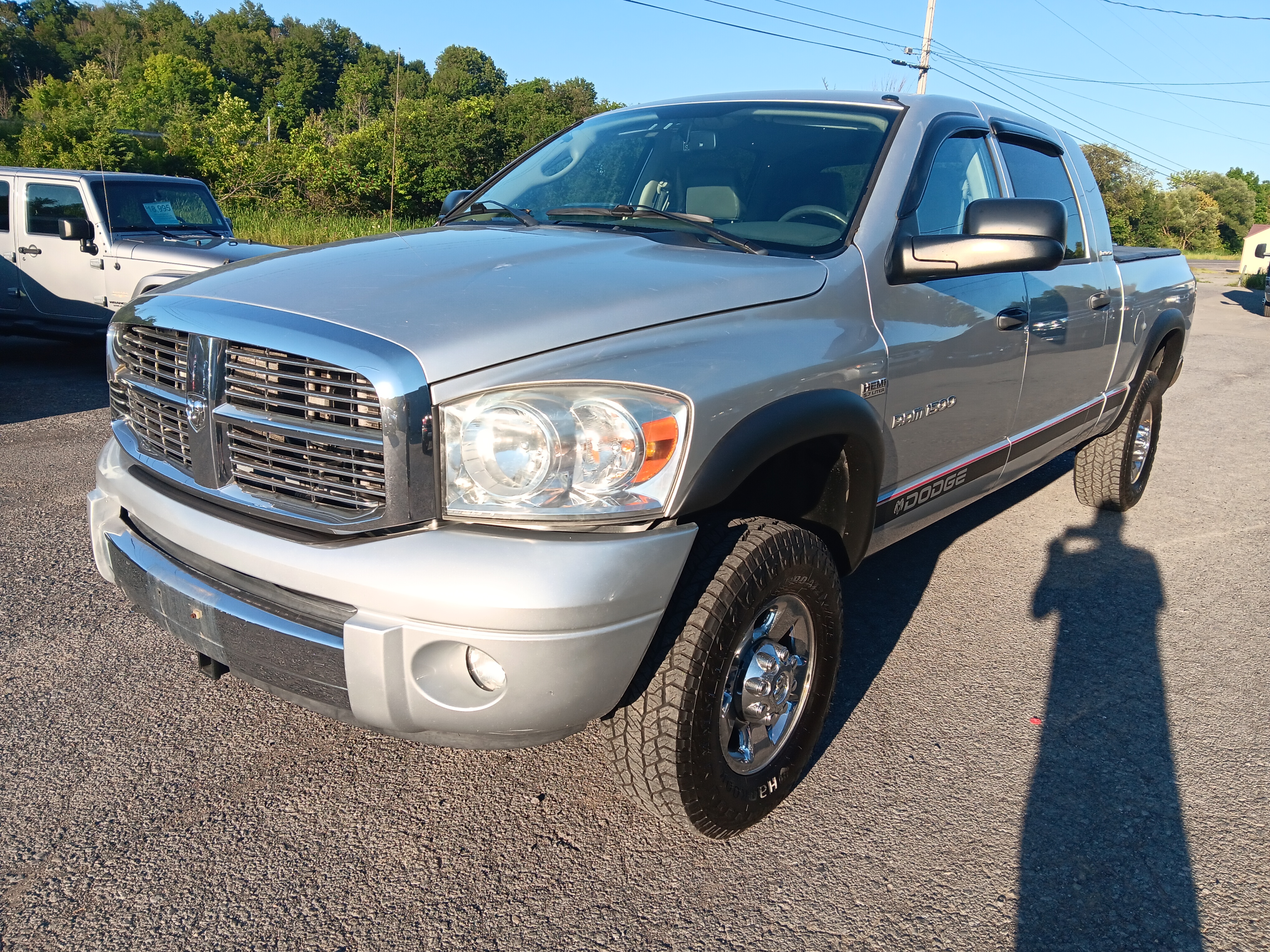 Silver 2007 Dodge RAM 1500 Pickup Truck Four-Wheel Drive Automatic