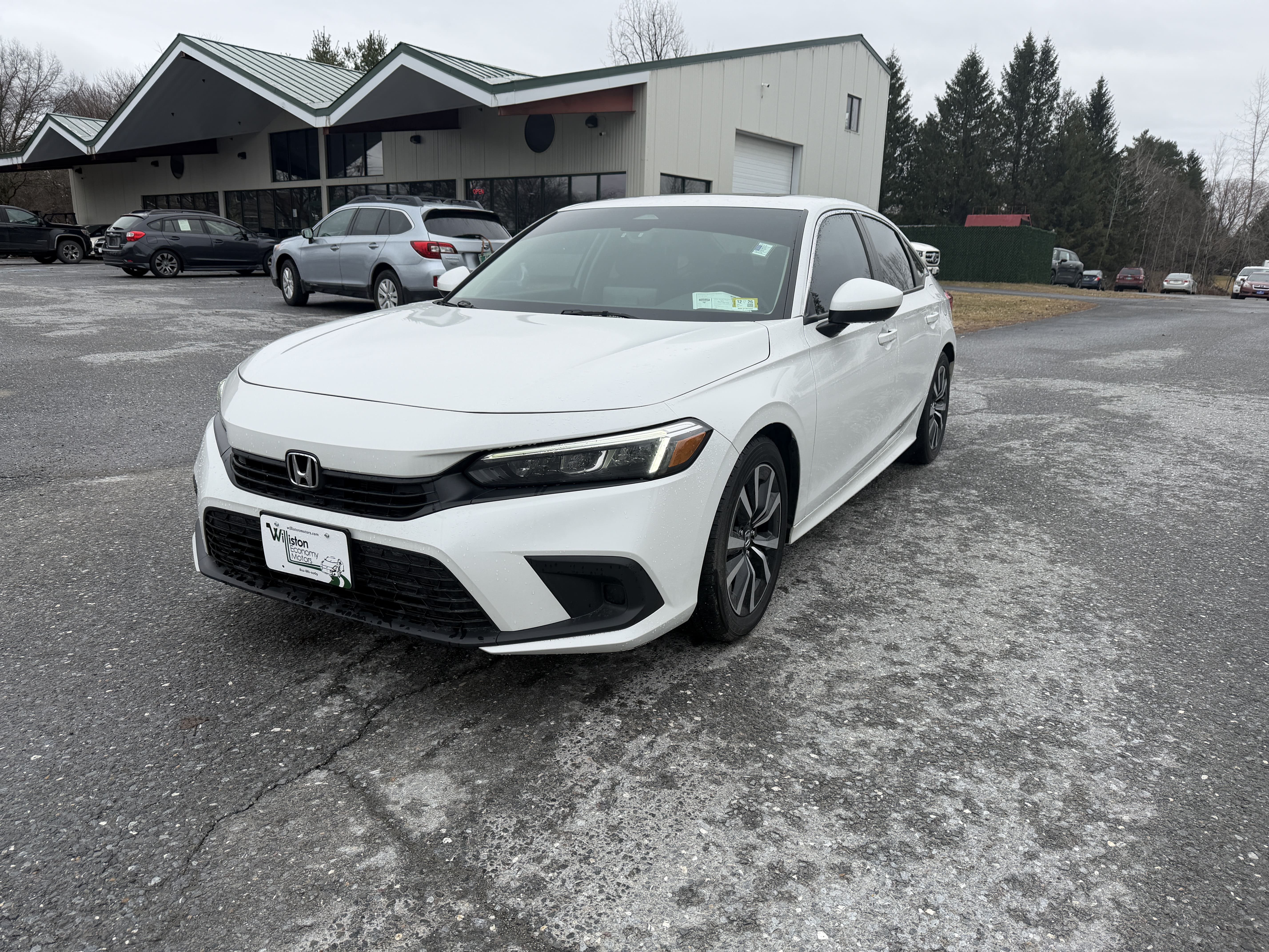 White 2022 Honda Civic EX FWD Sedan Front-Wheel Drive Automatic