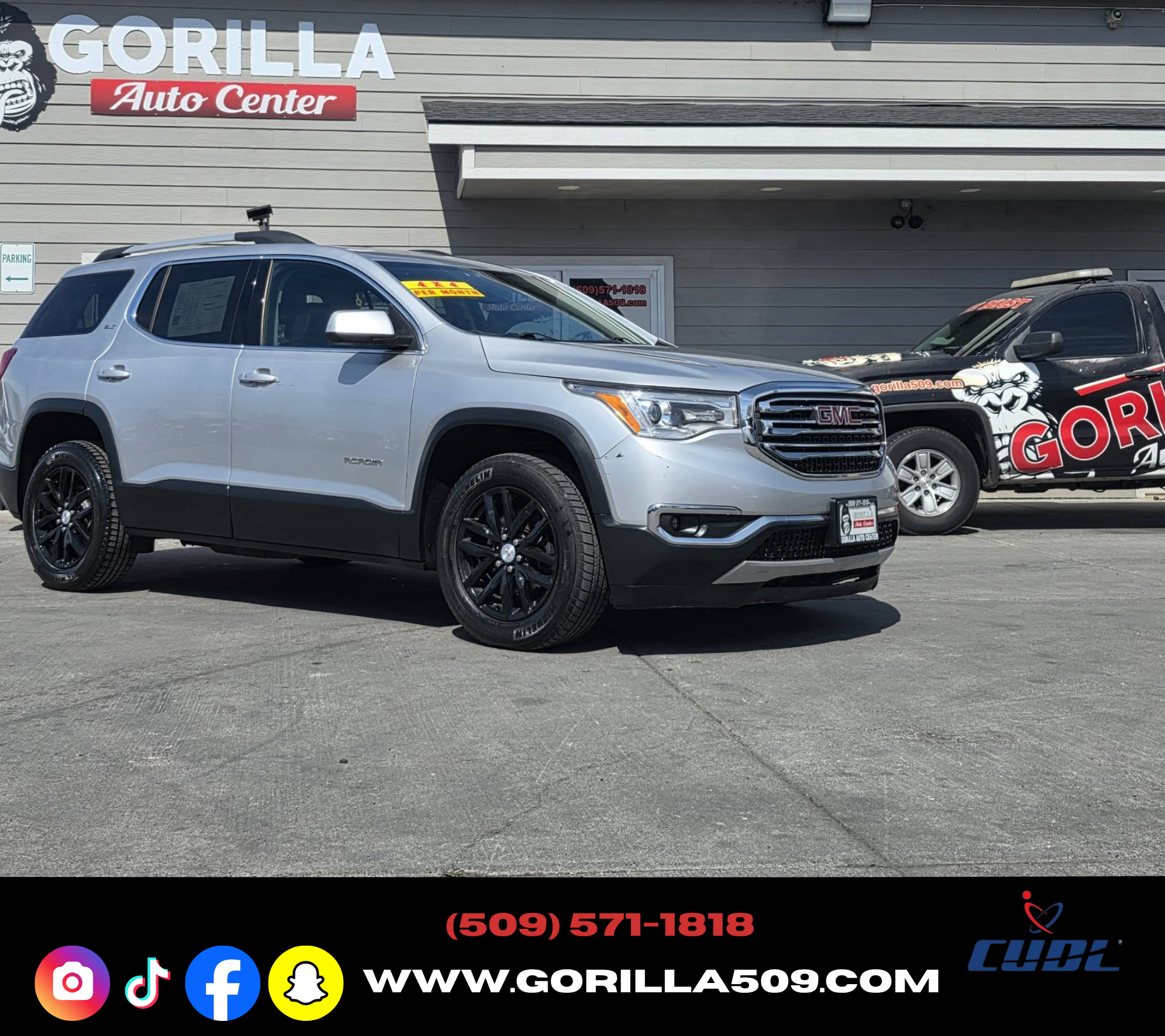 Silver 2018 GMC Acadia SLT-1 AWD SUV / Crossover Four-Wheel Drive Automatic