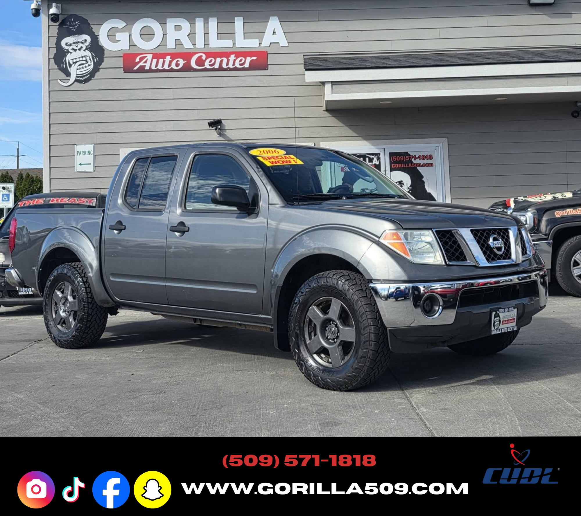 Gray 2006 Nissan Frontier SE 4dr Crew Cab 4WD SB with automatic Pickup Truck Four-Wheel Drive Automatic