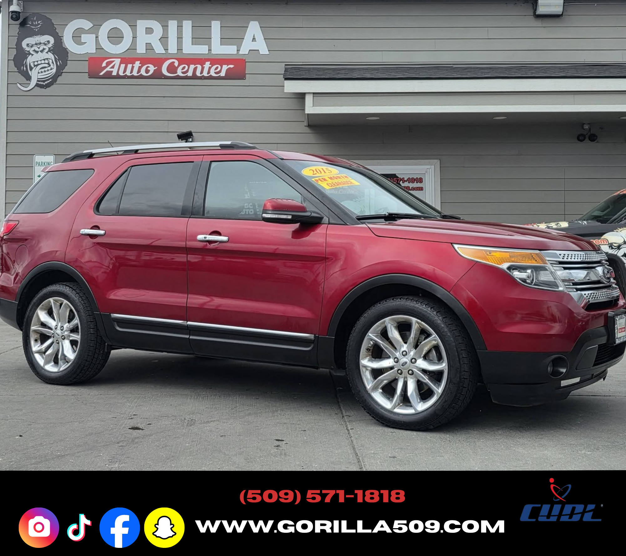 Red 2015 Ford Explorer Limited 4WD SUV / Crossover All-Wheel Drive Automatic