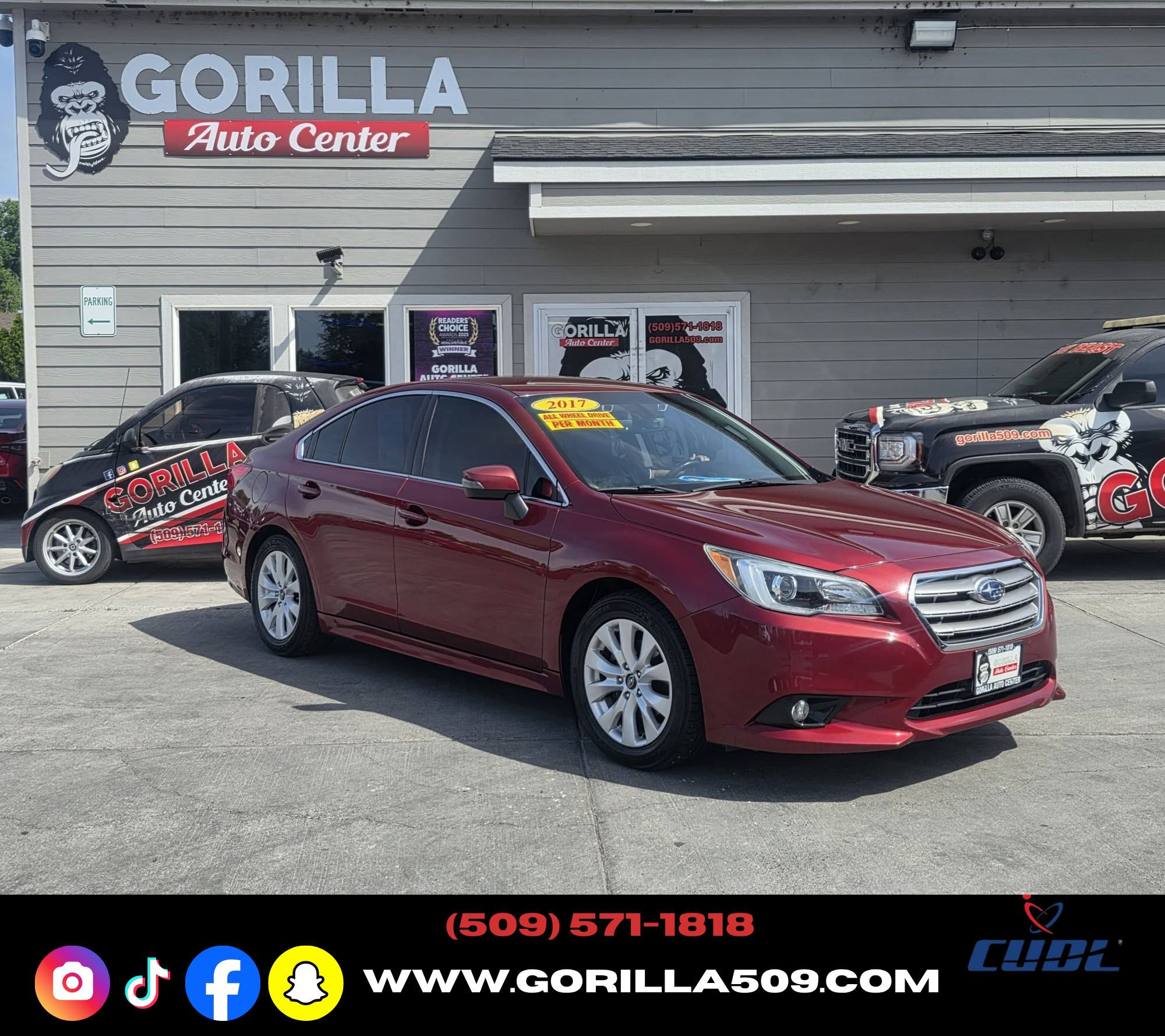 Red 2017 Subaru Legacy 2.5i Premium AWD Sedan All-Wheel Drive Automatic