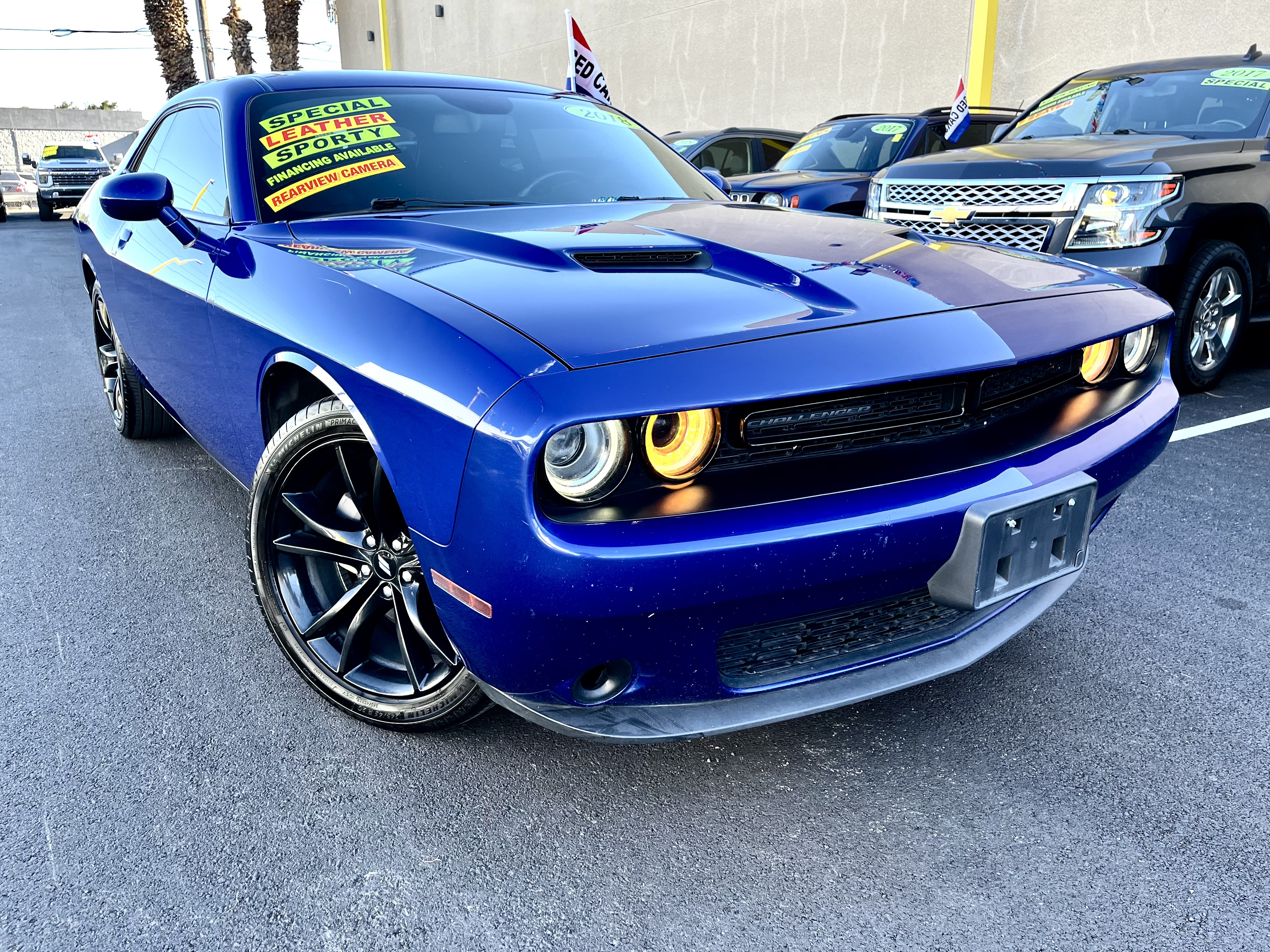 Blue 2018 Dodge Challenger Coupe Rear-Wheel Drive Automatic