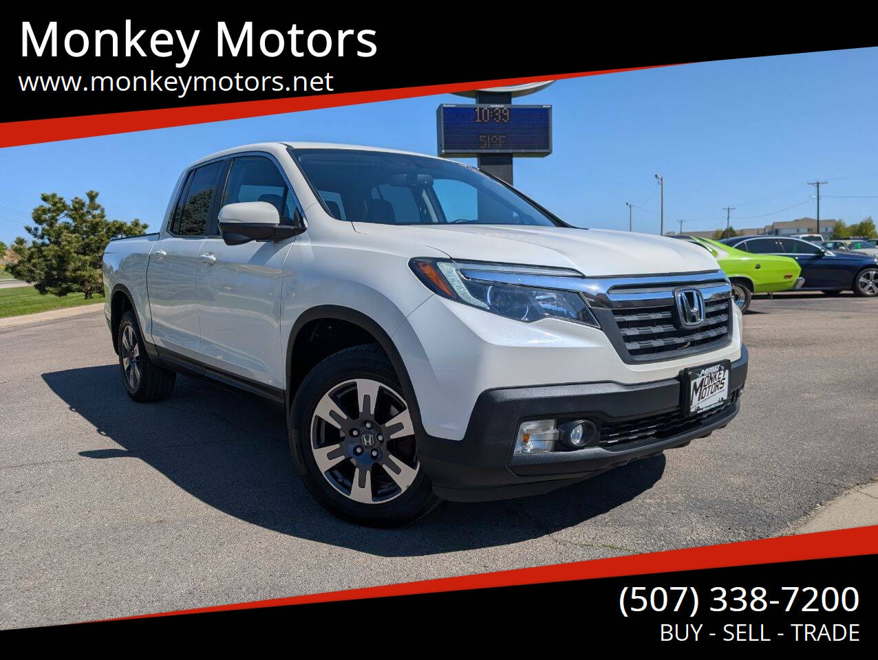 White 2018 Honda Ridgeline RTL-T AWD Pickup Truck All-Wheel Drive Automatic