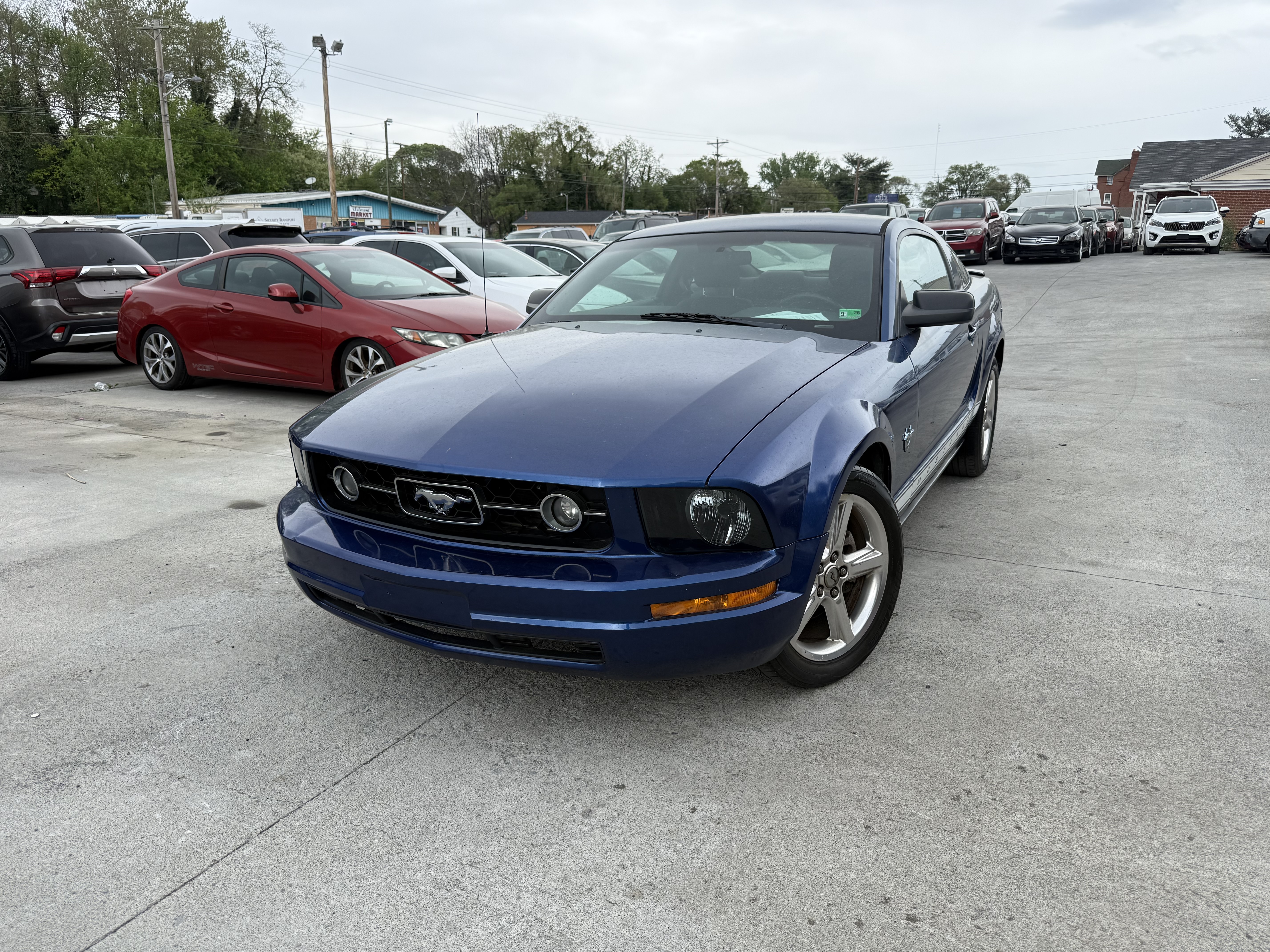 Blue 2009 Ford Mustang V6 Coupe RWD Coupe Rear-Wheel Drive Automatic