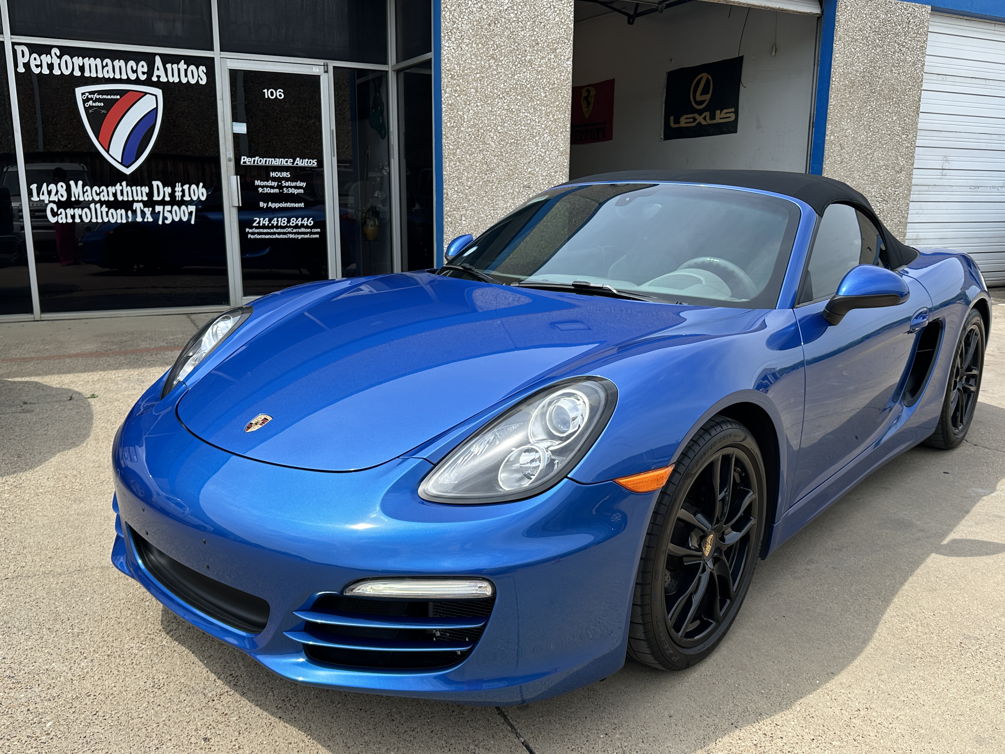 Blue 2014 Porsche Boxster RWD Convertible Rear-Wheel Drive Automatic