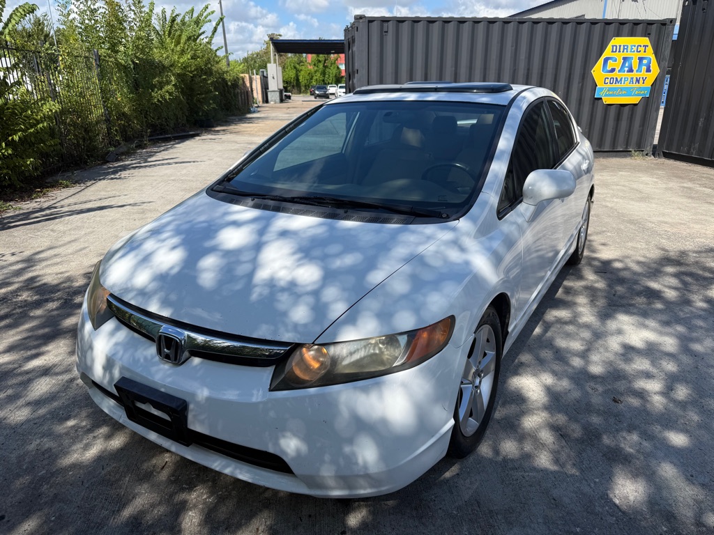 White 2008 Honda Civic Sedan Front-Wheel Drive Automatic