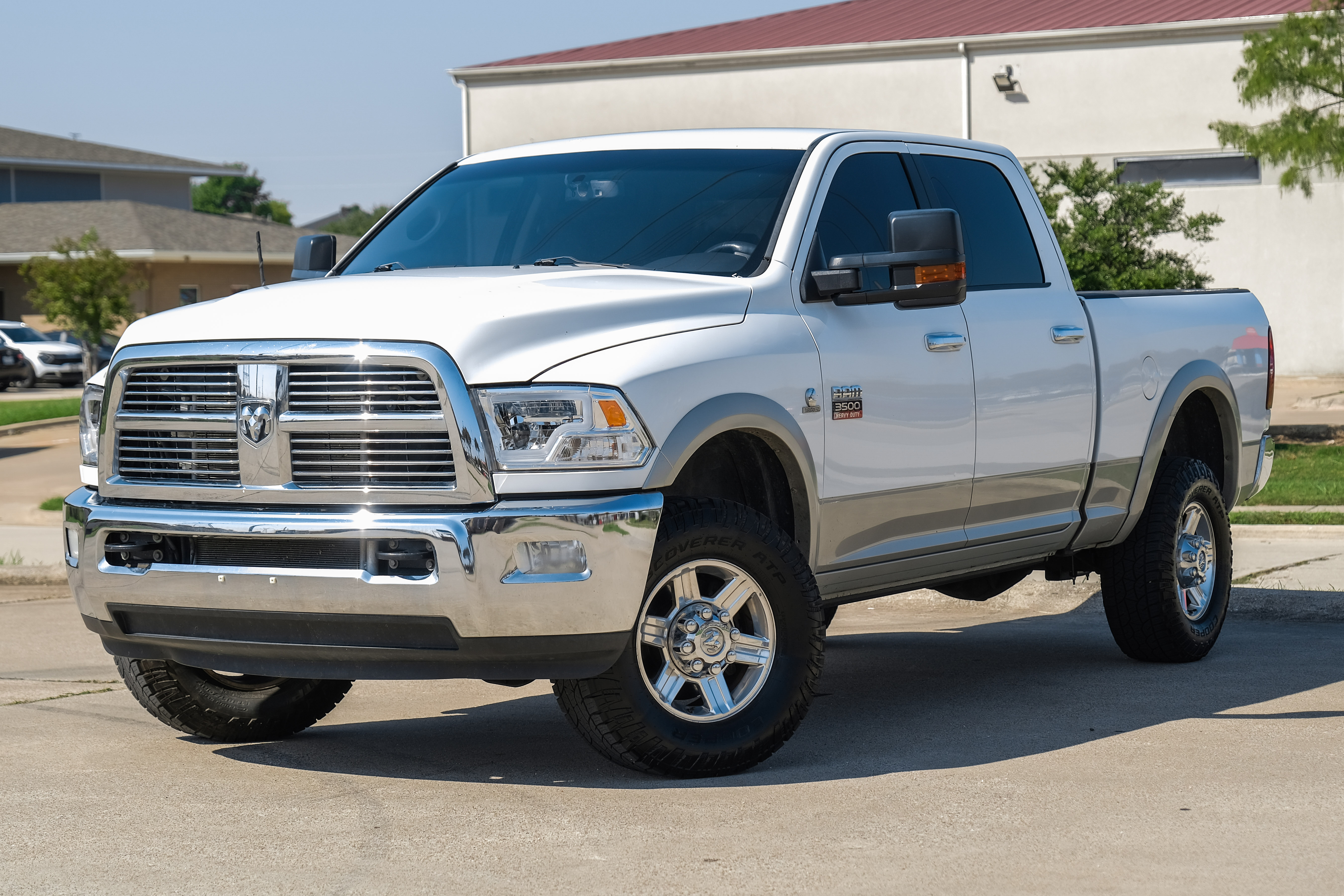 White 2010 Dodge RAM 3500 Laramie Crew Cab 4WD Pickup Truck Four-Wheel Drive Automatic