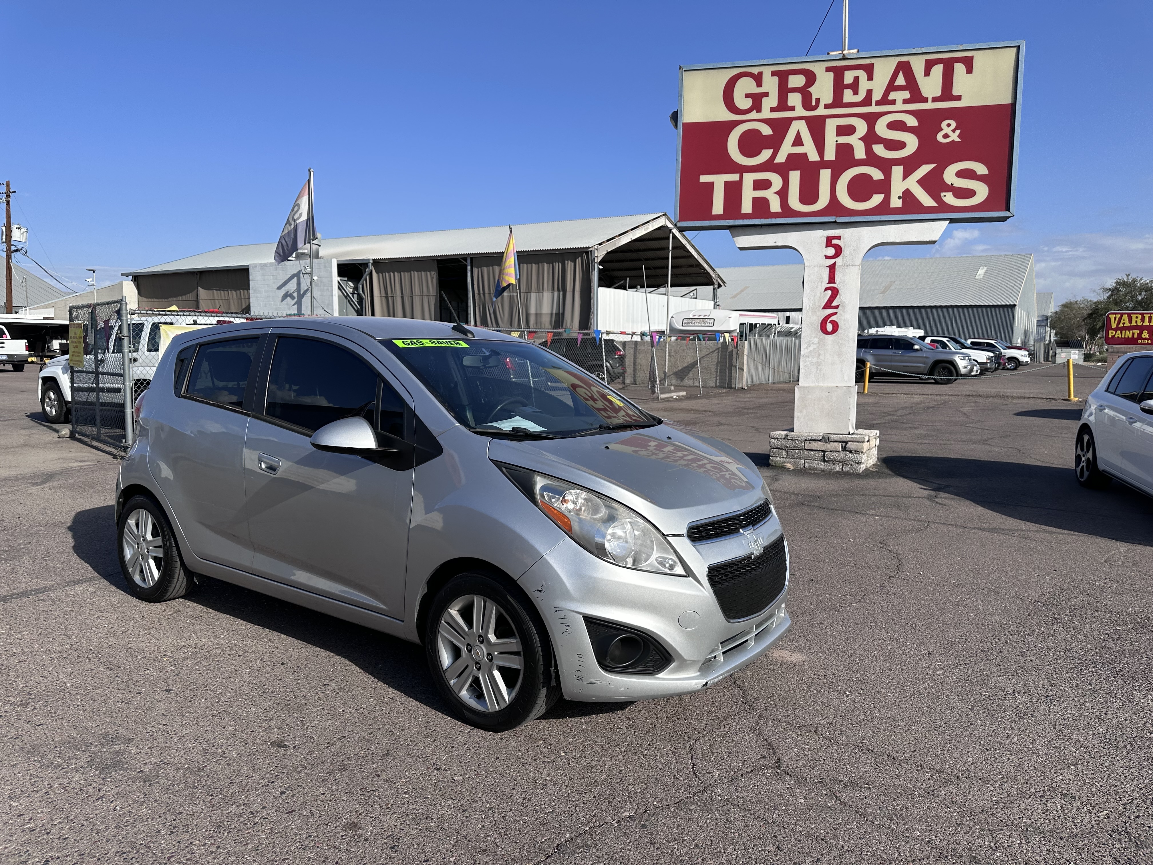 Silver 2013 Chevrolet Spark Hatchback Front-Wheel Drive 4-Speed Automatic