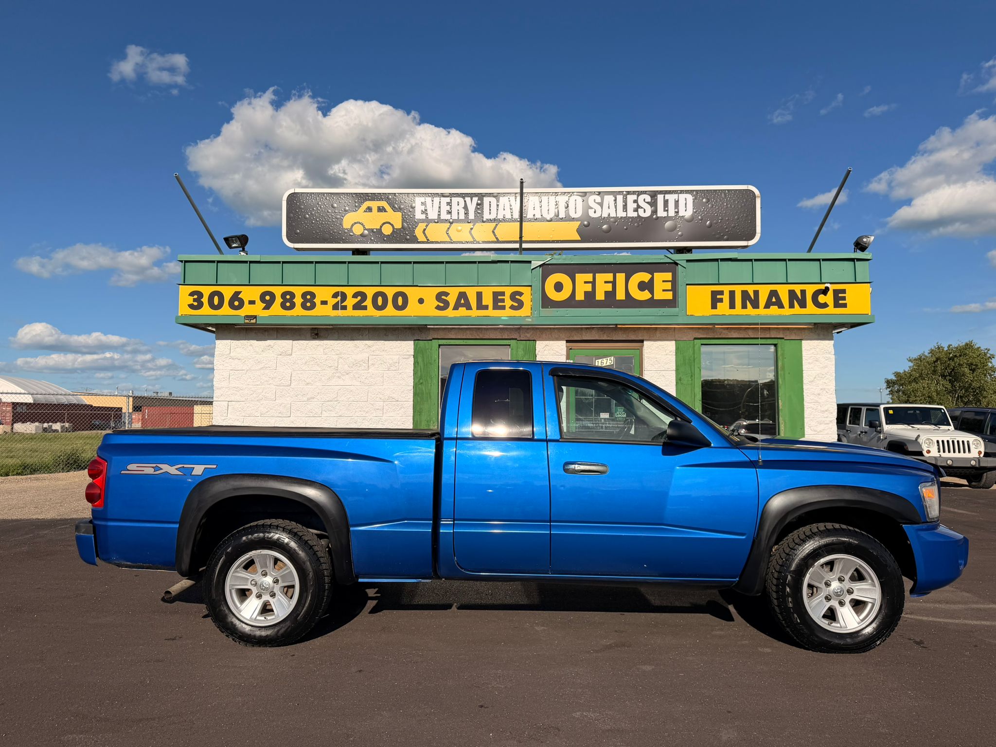 Blue 2008 Dodge Dakota Pickup Truck Four-Wheel Drive Automatic