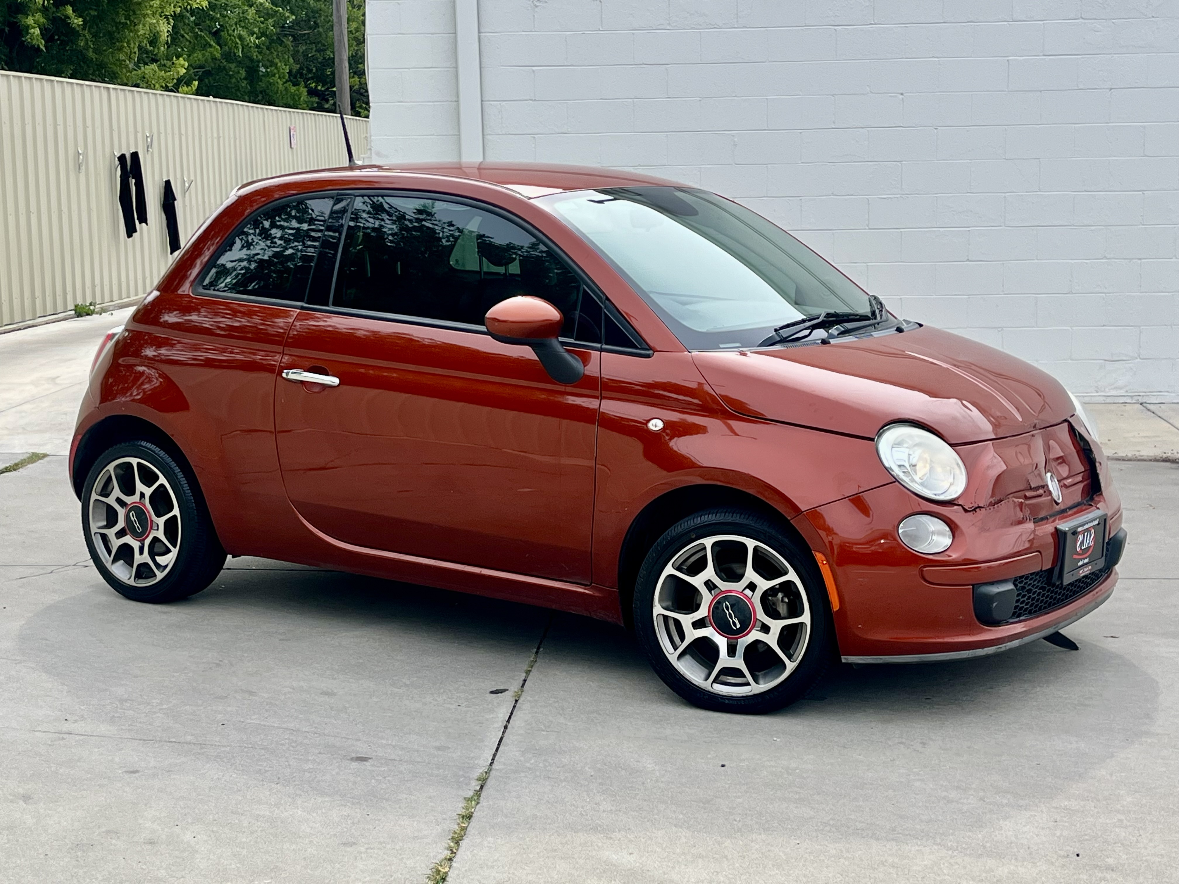 Orange 2015 FIAT 500 Hatchback Front-Wheel Drive Automatic
