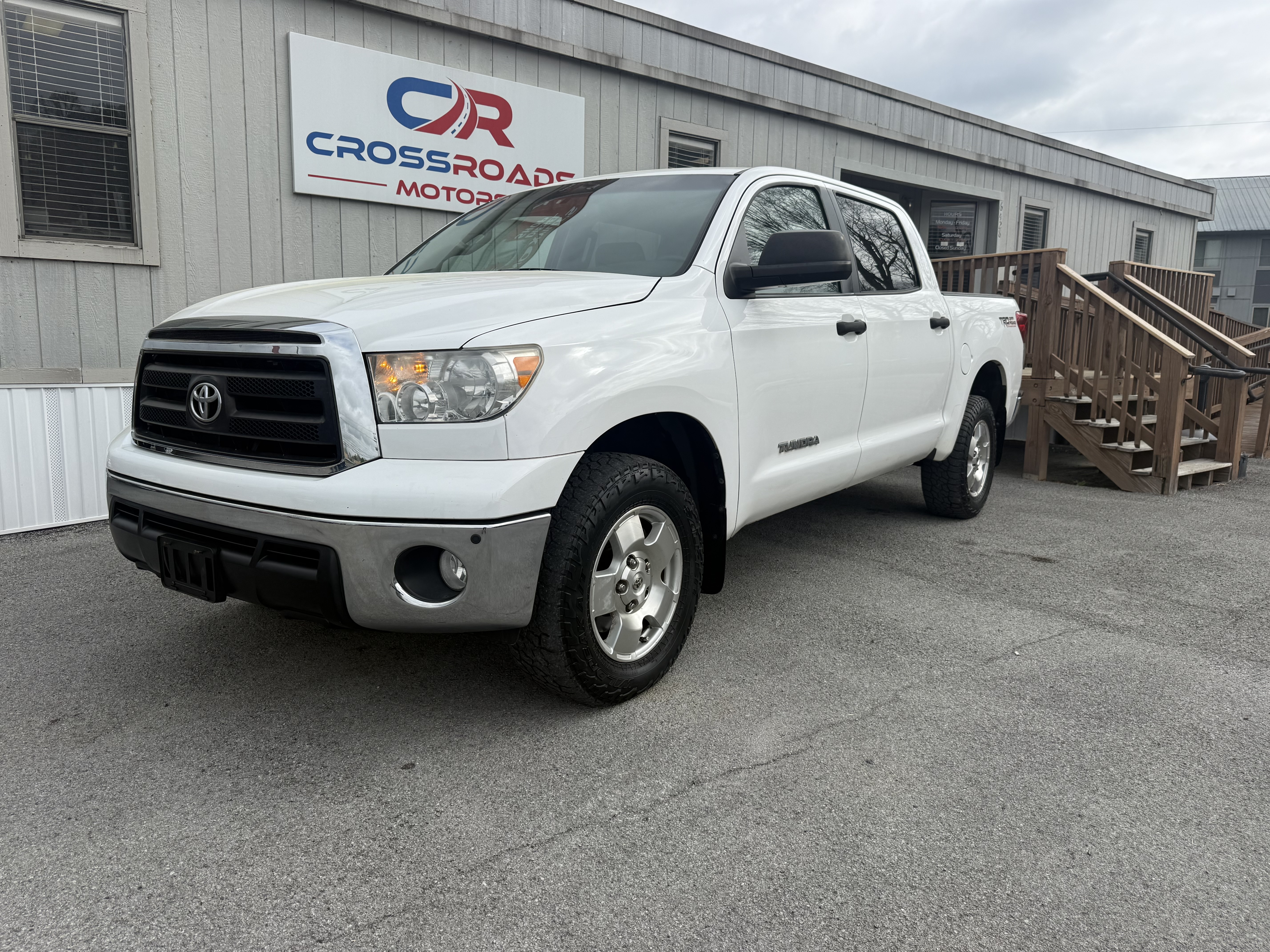 White 2012 Toyota Tundra Tundra Grade CrewMax 4.6L 4WD Pickup Truck Four-Wheel Drive Automatic