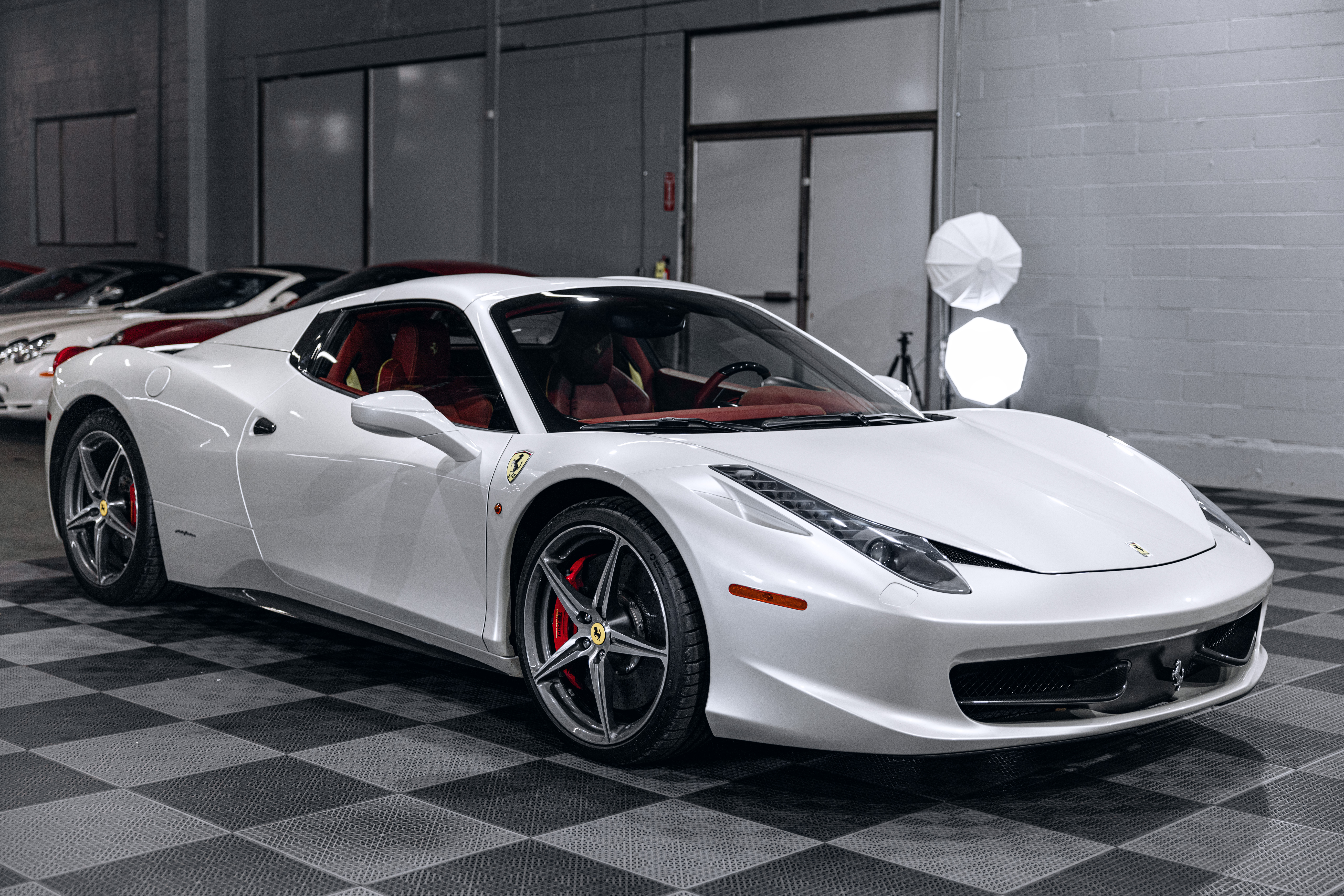 White 2013 Ferrari 458 Convertible Rear-Wheel Drive Manual