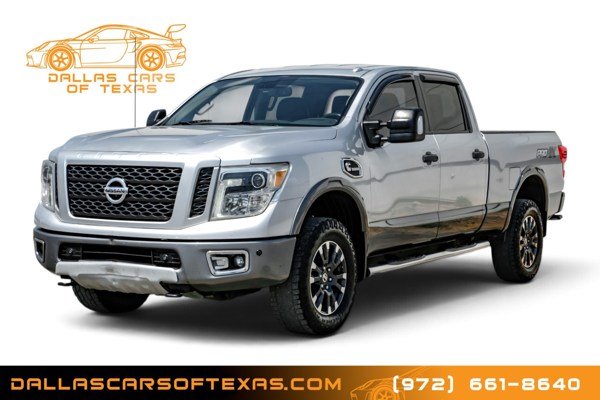 Silver 2017 Nissan Titan Pickup Truck Four-Wheel Drive Automatic