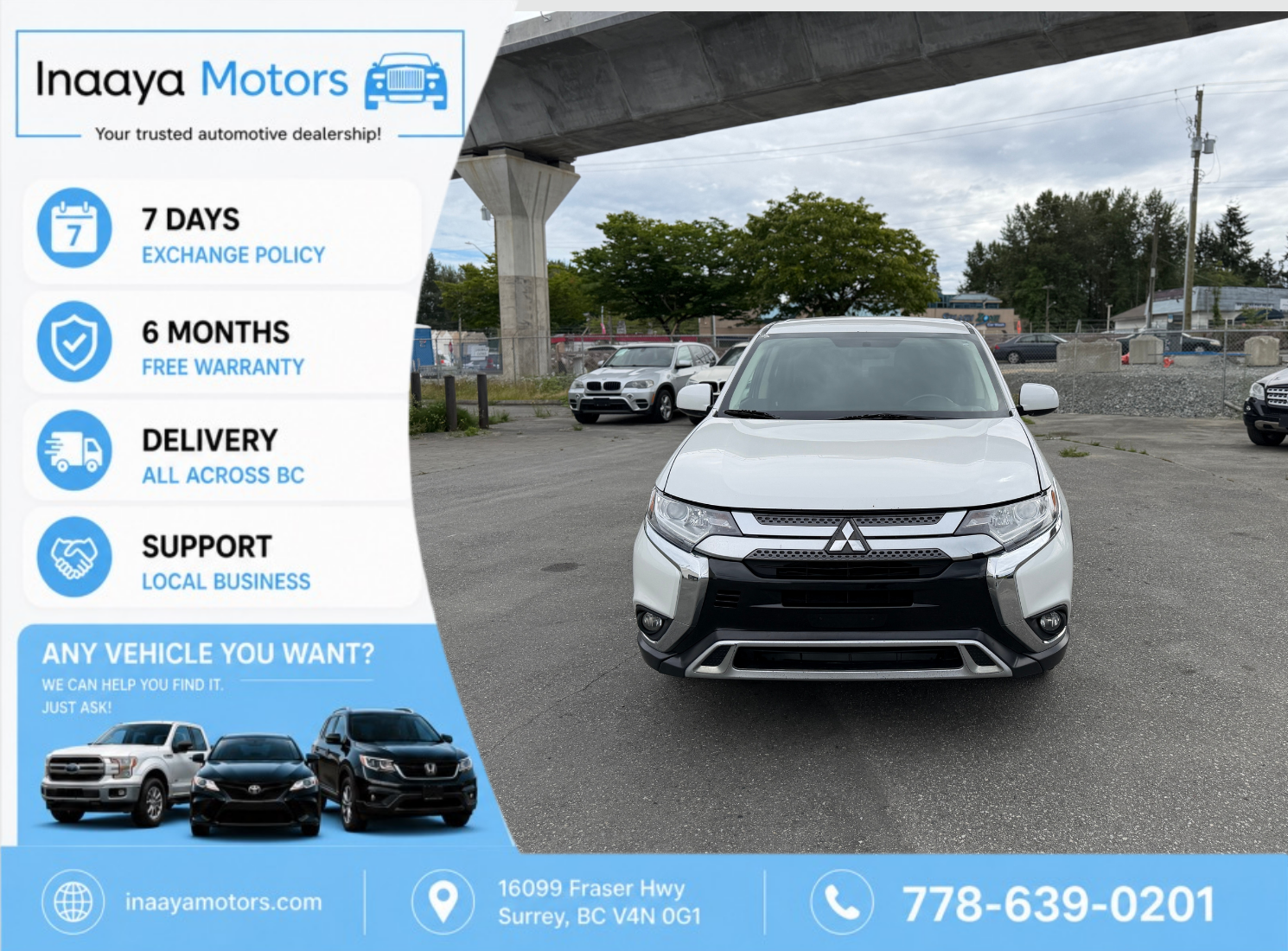 White 2020 Mitsubishi Outlander SUV / Crossover All-Wheel Drive Automatic