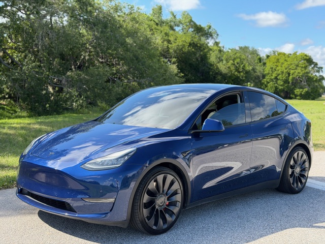 Blue 2020 Tesla Model Y Long Range AWD SUV / Crossover All-Wheel Drive